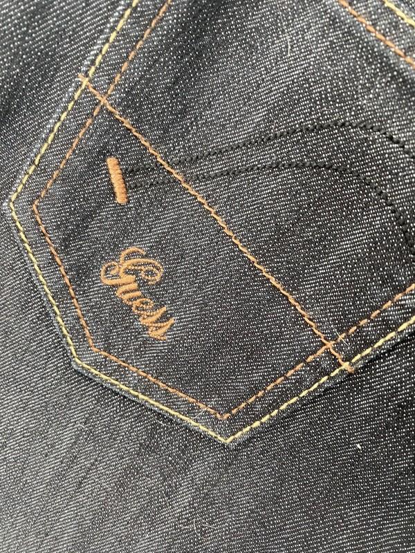 GUESS Jeans Women's 26 Fergie Ultra Flare Low Rise Dark Wash Blue Denim Stretch