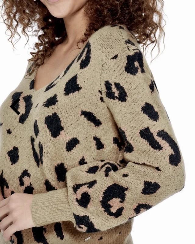 Guess Nala Women's Leopard Sweater Size Medium Leopard/Brown/Multicolor