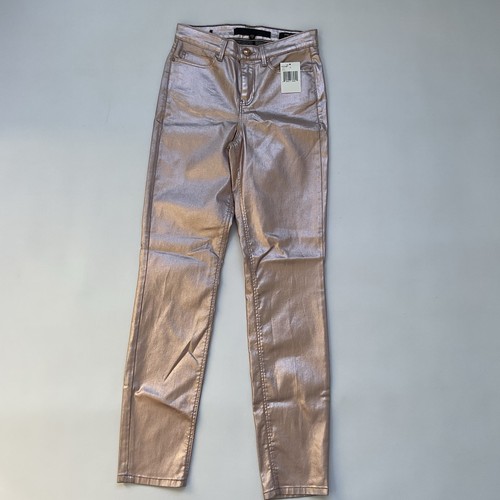 Guess Women’s 1981 High Rise Skinny Jeans Foil Gold Metallic Size 25