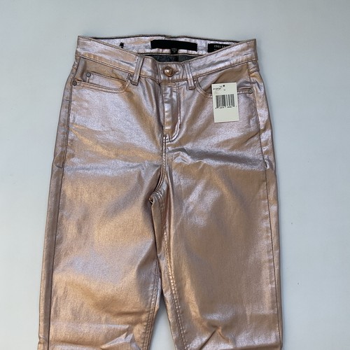 Guess Women’s 1981 High Rise Skinny Jeans Foil Gold Metallic Size 25