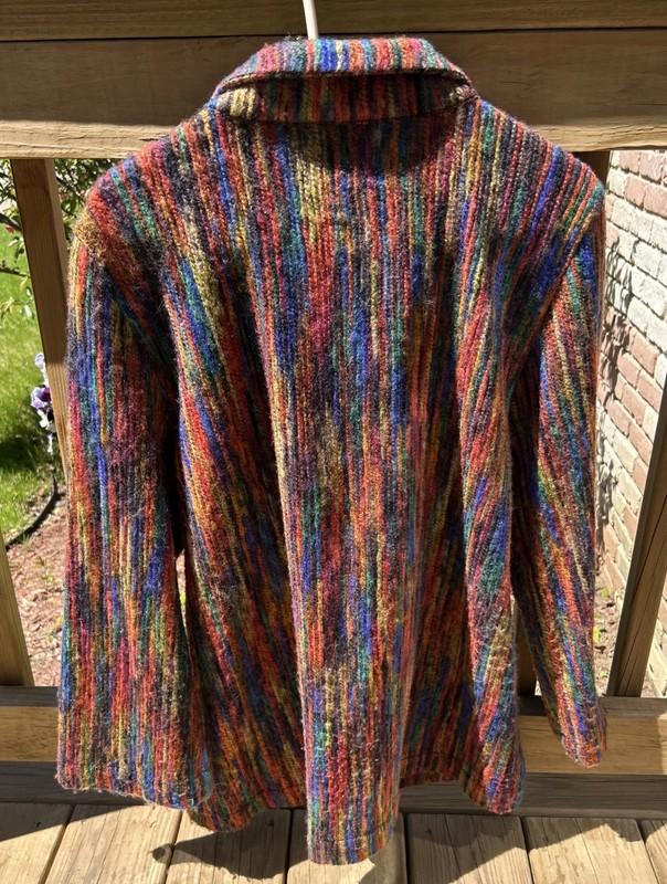 Habitat Clothes To Live In Knit Blazer Women’s Medium Rainbow Boho Three Button