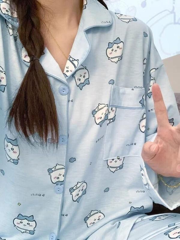 Hachiware Chiikawa Usagi Long/Short Sleeve Pajamas Nightshirt Sleepwear Homewear