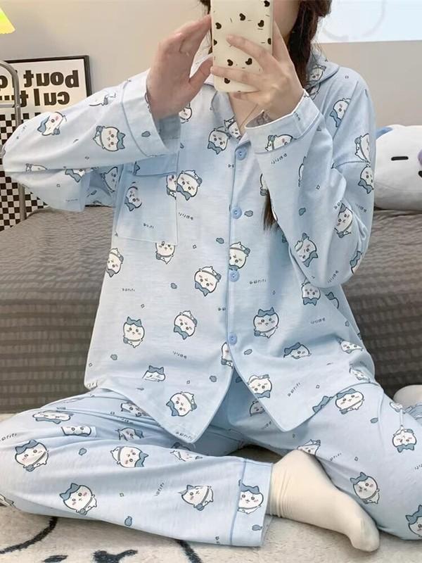 Hachiware Chiikawa Usagi Long/Short Sleeve Pajamas Nightshirt Sleepwear Homewear