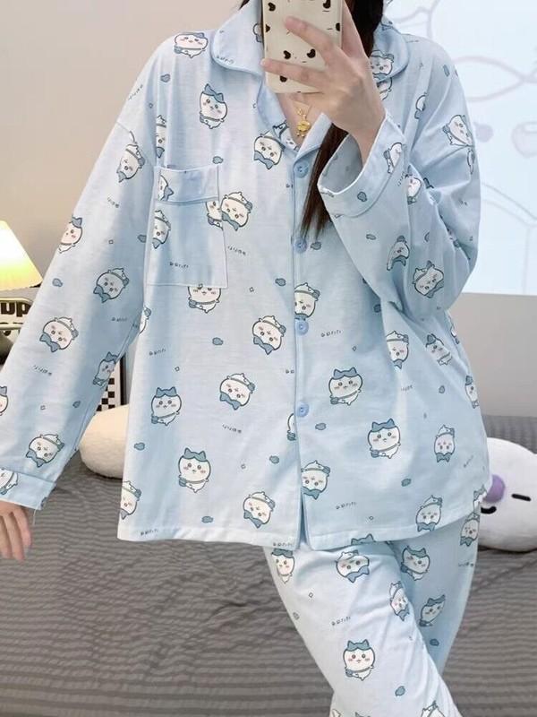 Hachiware Chiikawa Usagi Long/Short Sleeve Pajamas Nightshirt Sleepwear Homewear