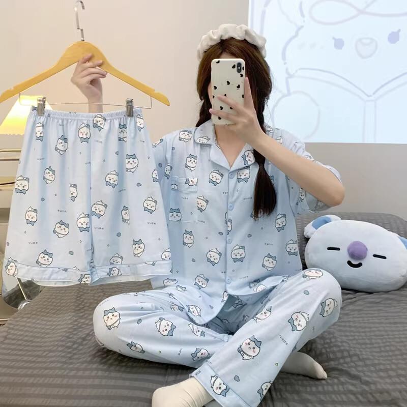 Hachiware Chiikawa Usagi Long/Short Sleeve Pajamas Nightshirt Sleepwear Homewear