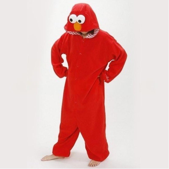 HALLOWEEN SESAME STREET ELMO ADULT FULL ZIP UP PAJAMA MoreSizeAvai
