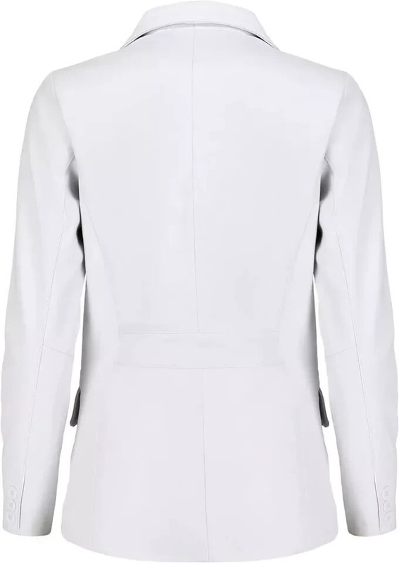 Handmade Classic Blazer Women's White Genuine Stylish Lambskin Leather