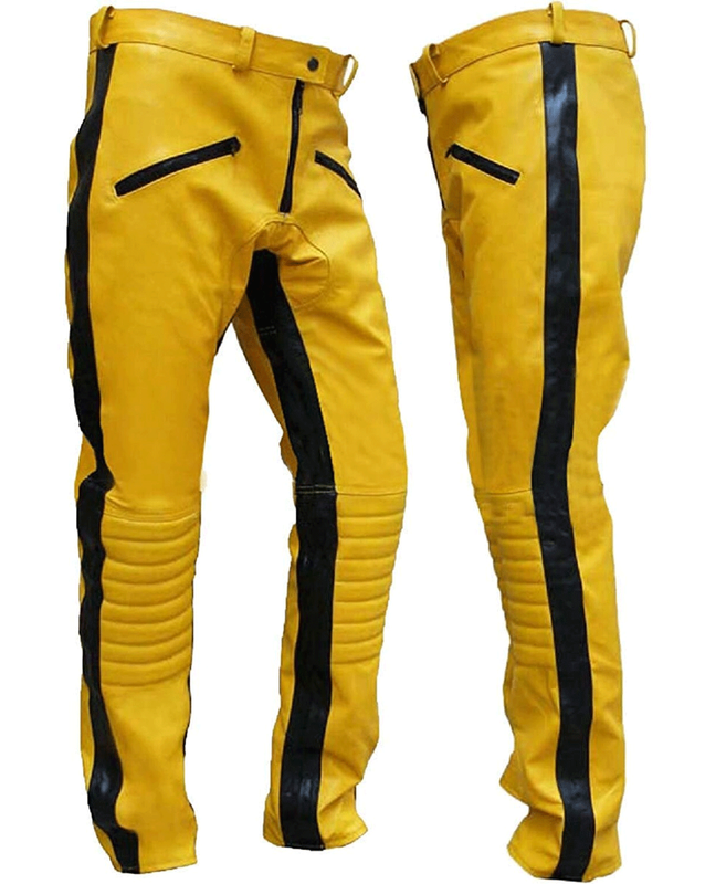 Handmade Uma Thurman Kill Bill The Bride Yellow Leather Jacket With Pants