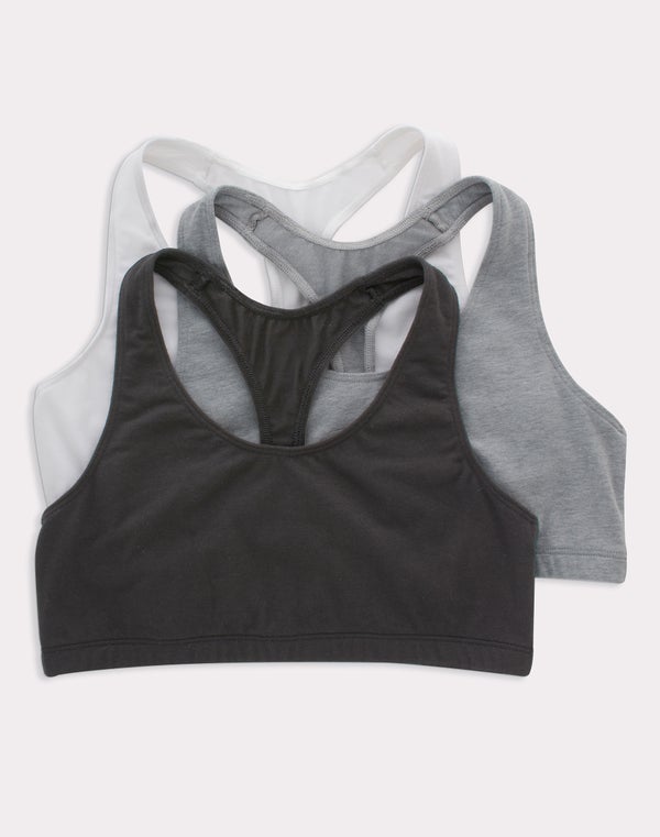 Hanes 3-Pack Comfort Racerback Bralette Women's Size L