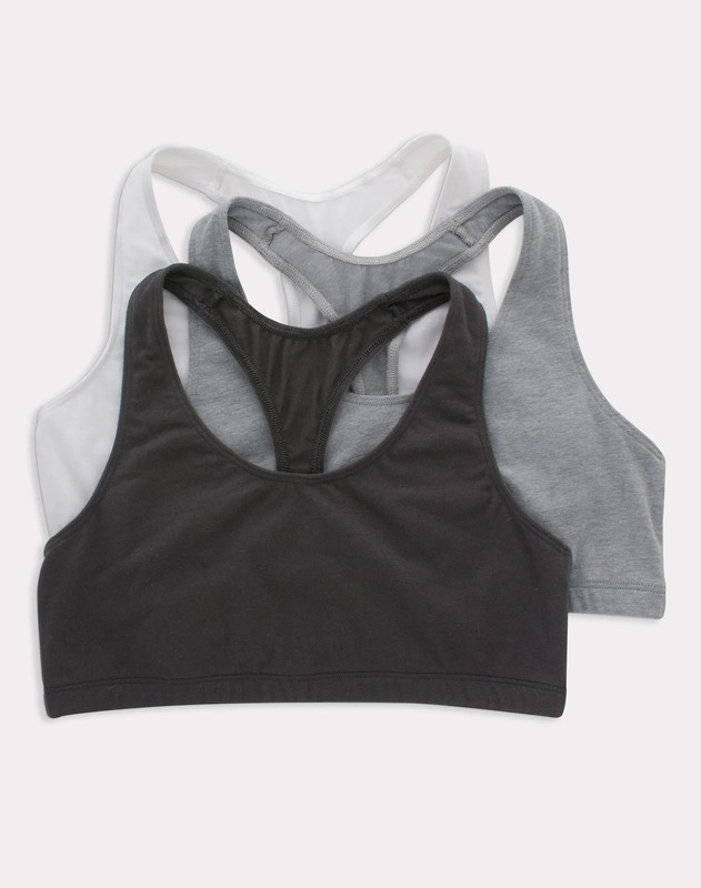 Hanes 3-Pack Comfort Racerback Bralette Women's Size L