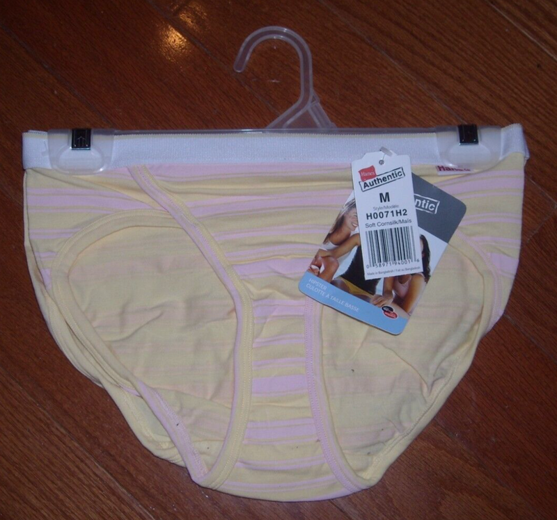 Hanes Authentic Cotton Hipster - Soft Cornsilk - Size M - 2 Pack - NEW