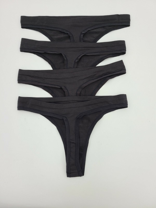HANES Barely There CustomFlex Fit THONG Style 2556 / X556 Size S/5 Black
