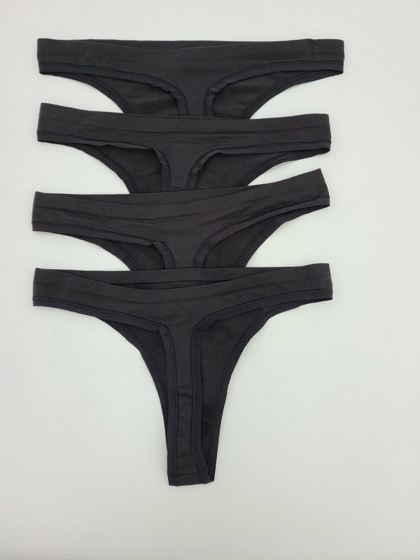 HANES Barely There CustomFlex Fit THONG Style 2556 / X556 Size S/5 Black
