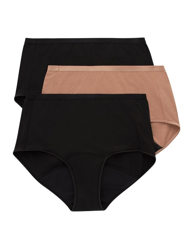 Hanes Comfort Period. Women's Brief Underwear Super Leaks 3-Pack