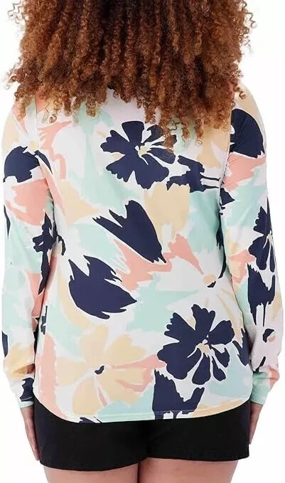 Hang Ten Women's Long Sleeve Sun Protection Tee With Pocket H13