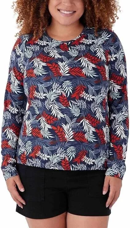 Hang Ten Women's Long Sleeve Sun Protection Tee With Pocket H13