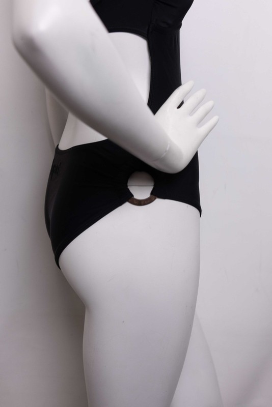 Hapari Women's Black Swimsuit Size XS Black Ruffle One Piece NWOT