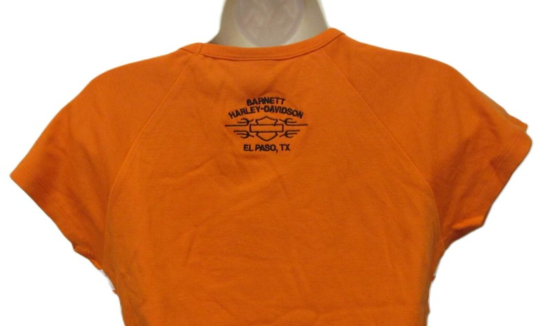 HARLEY DAVIDSON EXTENDED RAGLAN CREW LADIES ORANGE T-SHIRT S/S [NEW]