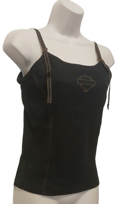 Harley Davidson logo stitch ladies adjustable stripe bra tank top shirt new