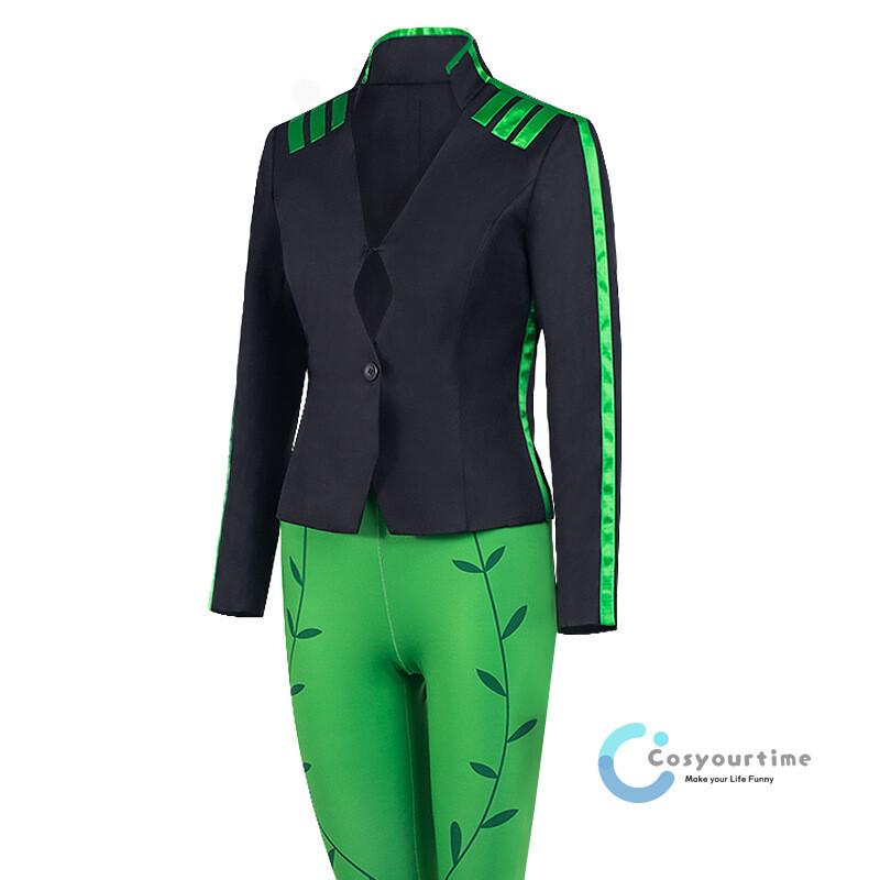 Harley Quinn Poison Ivy Cosplay Costume Halloween Jumpsuit Suit Superhero Outfit