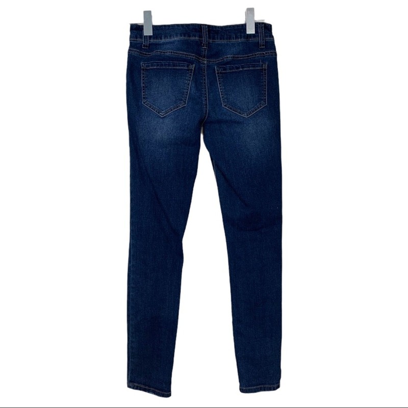 Harper Dark Wash Distressed Destroyed Mid Rise Skinny Jeans Women's Size 27