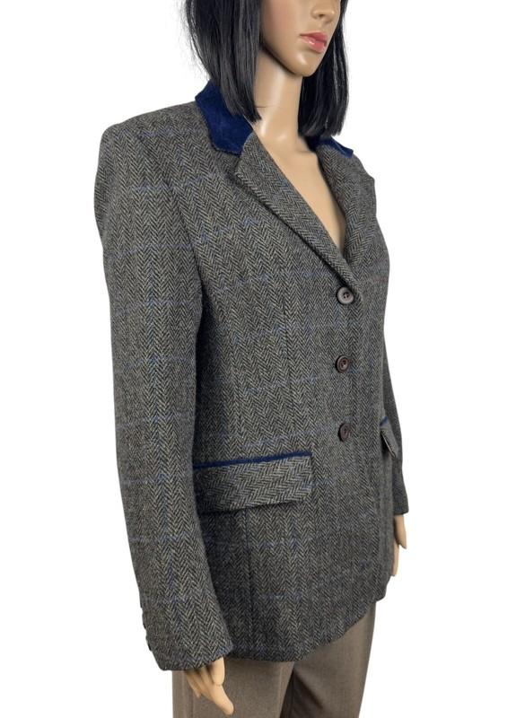 Harris Tweed Kesta London Herringbone Wool Blazer Size UK14