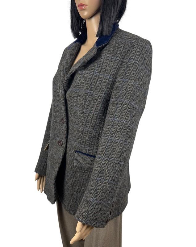 Harris Tweed Kesta London Herringbone Wool Blazer Size UK14