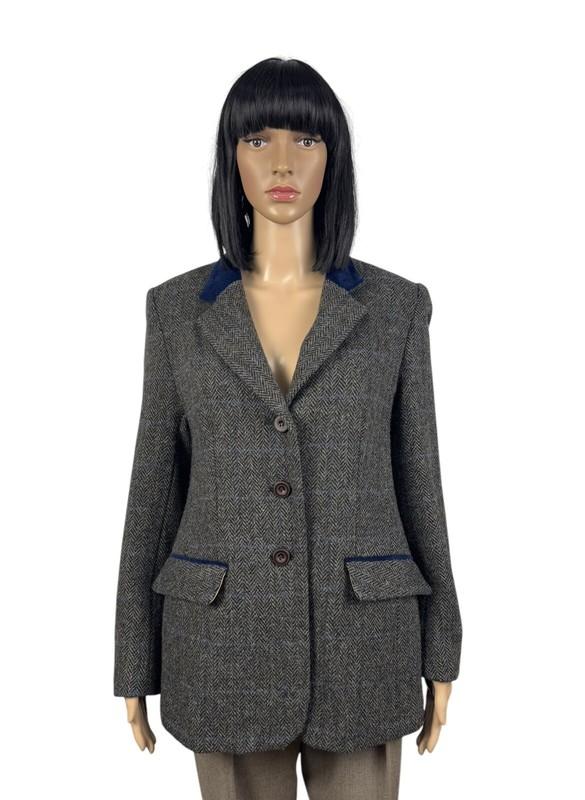 Harris Tweed Kesta London Herringbone Wool Blazer size UK14