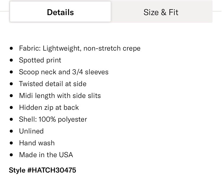 Hatch Maternity Women’s THE LAUREN DRESS Black Size 1 (S/4-6) $328 NEW