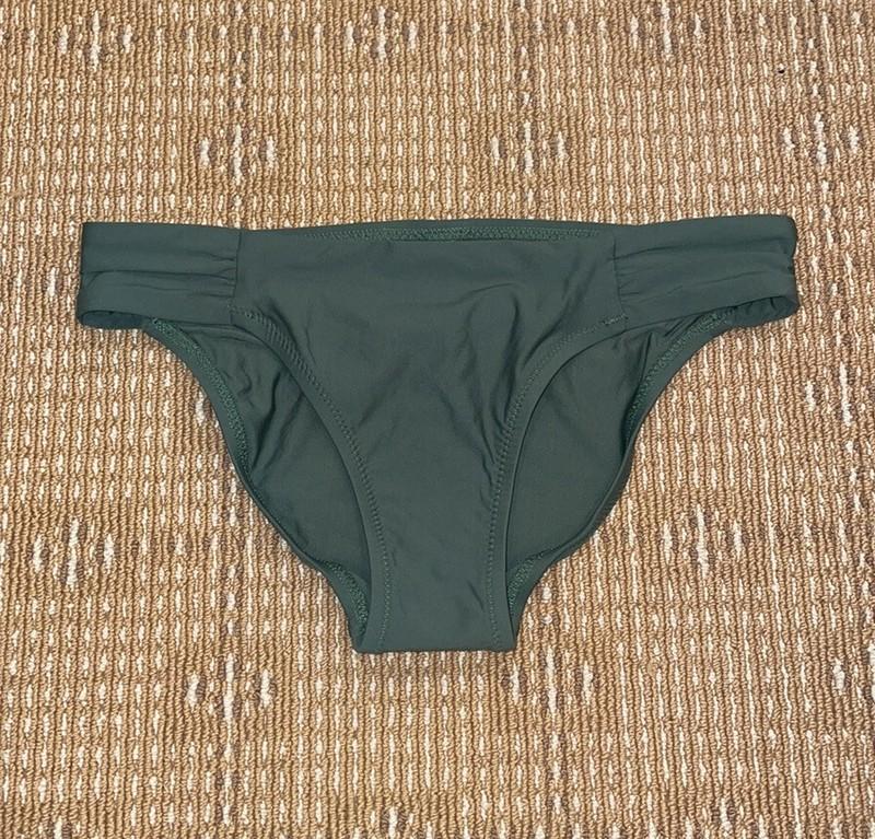 Helen Jon Tab Side Hipster Bikini Bottoms In Fatigue Green SZ S NWOT