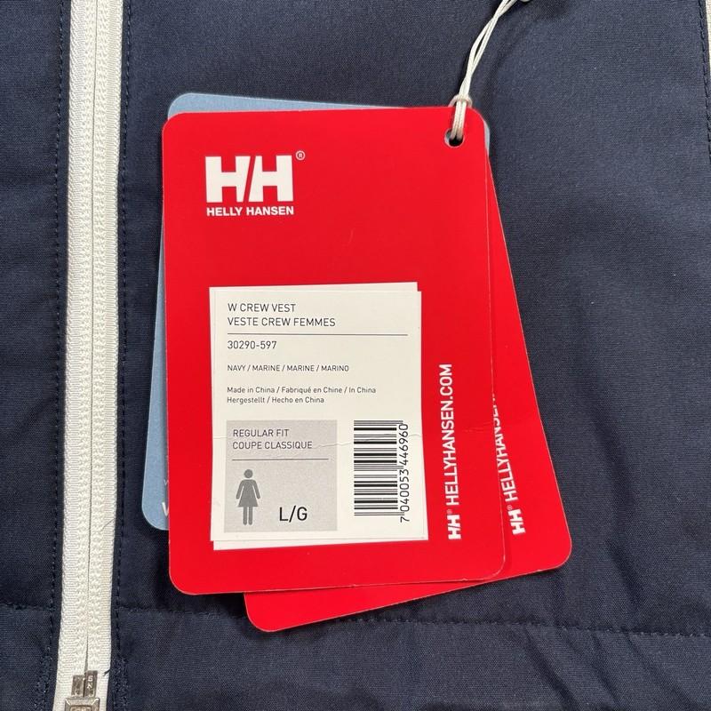 Helly Hansen Sailing Crew Vest Womens Large Regular Blue Full Zip Company Logo