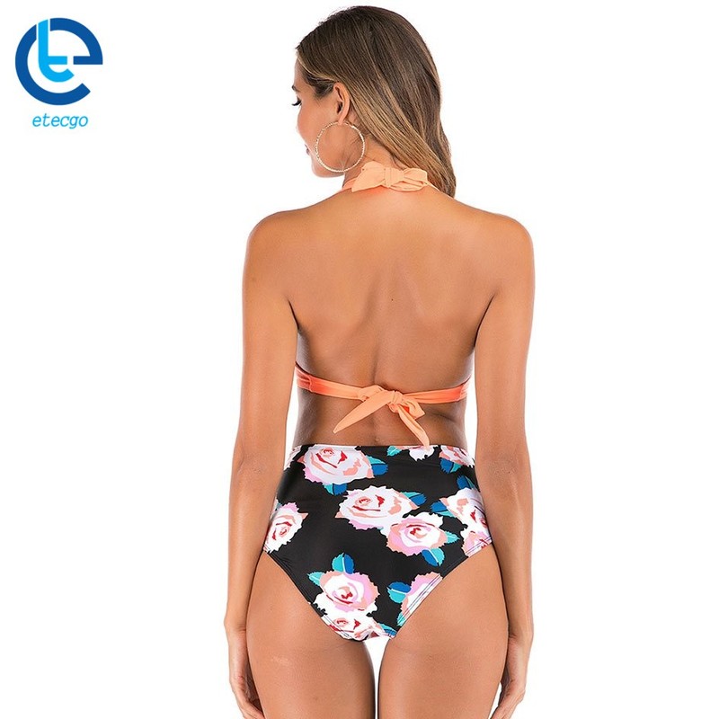 High Waist Two Piece Bikini Set Women Girls Sexy Strap Swimsuit Summer Swimwear