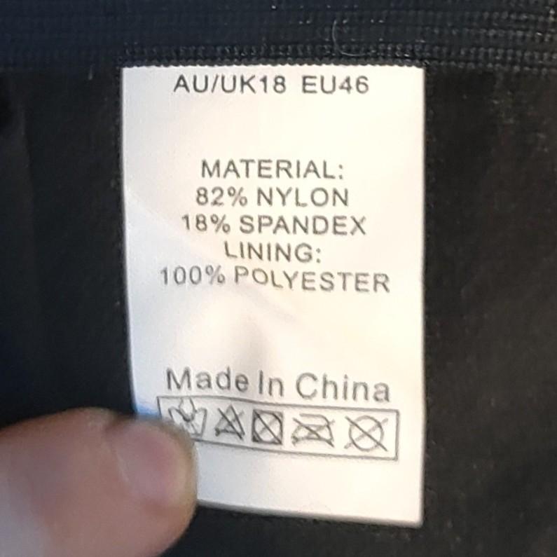 Hilor Teal With Black And Sheer Bands One-Piece Swimsuit XL/14 New With Tags NWT