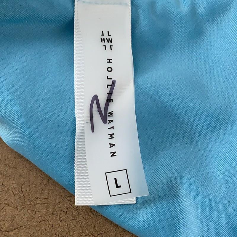 Hojlie Watman Women's Size Large Blue Ruffle Trim Triangle Bikini Swim Top New