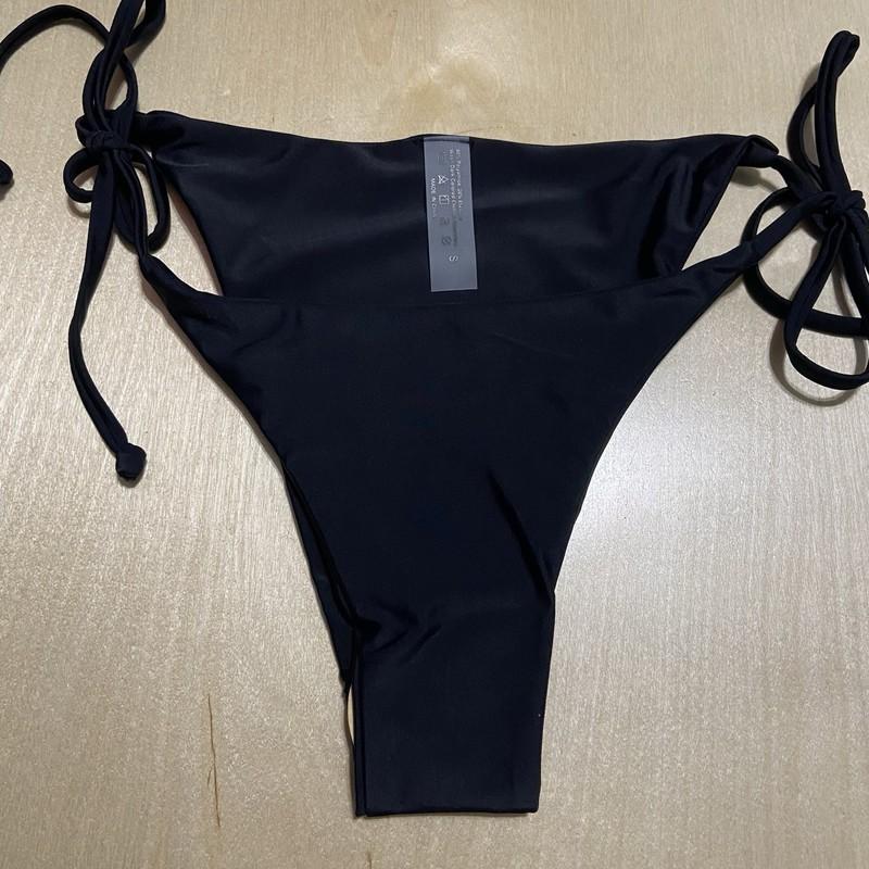 Holipick Women's Size Small Moderate Coverage Low Waist Swim Bikini Bottom Black