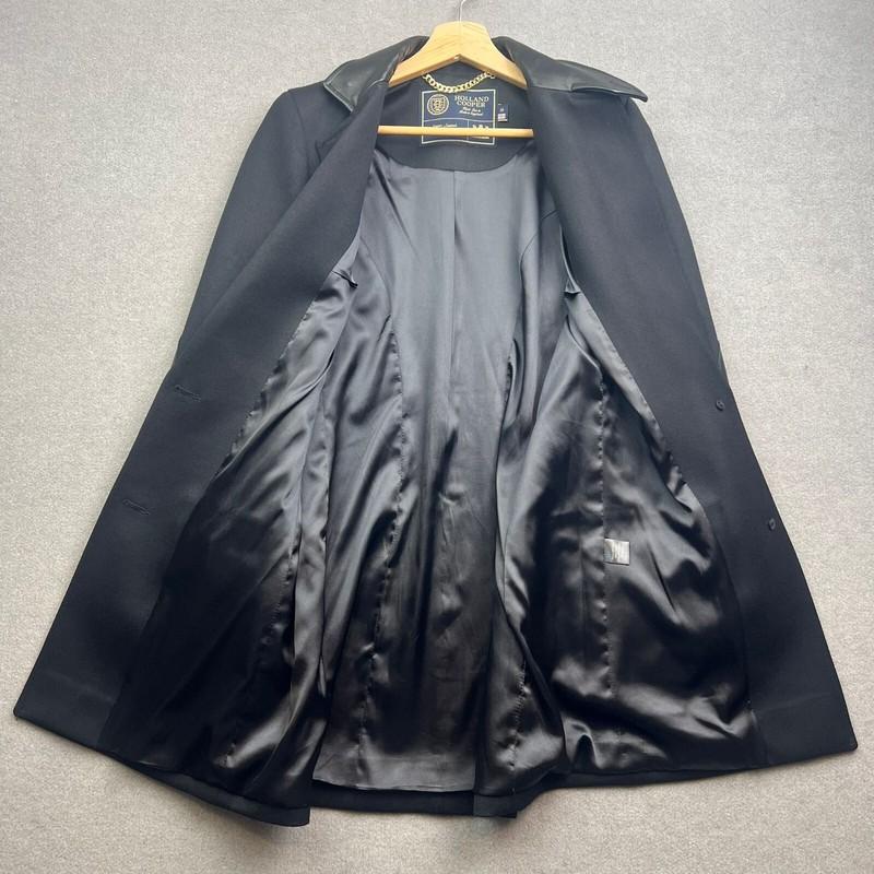 HOLLAND COOPER Coat UK 10 Mayfair Blazer Black Twill Wool Overcoat Trench Races