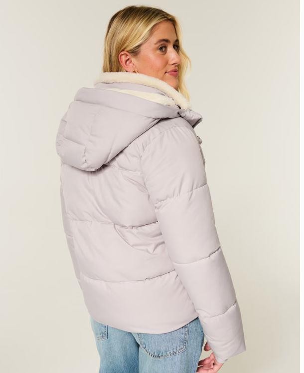 Hollister Women's Faux Fur-Lined Puffer Jacket