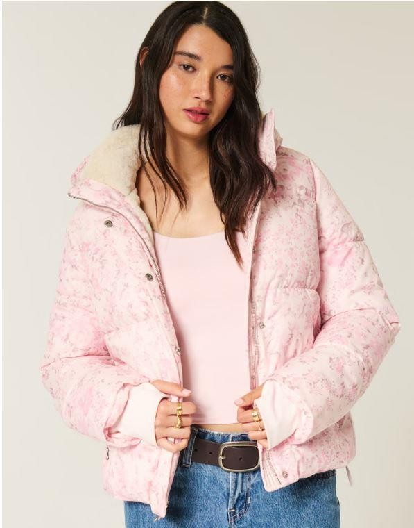 Hollister Women's Faux Fur-Lined Puffer Jacket