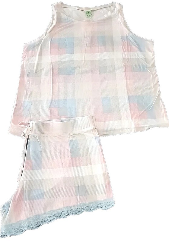 Honeydew Intimates ~ Women's LARGE (L) ~ 2-Piece Pajama Short Set ~ PINK CHECK