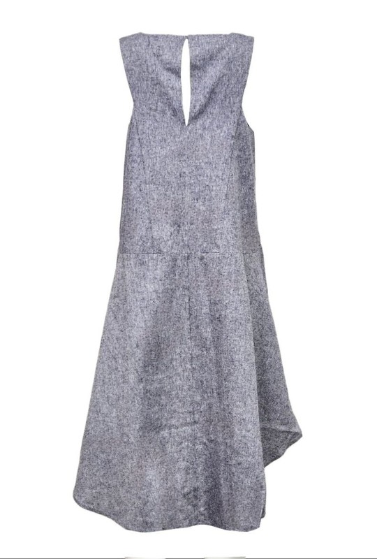 HoodLamb Women's Navy Pocket A-Line Hemp Dress 420 NWT