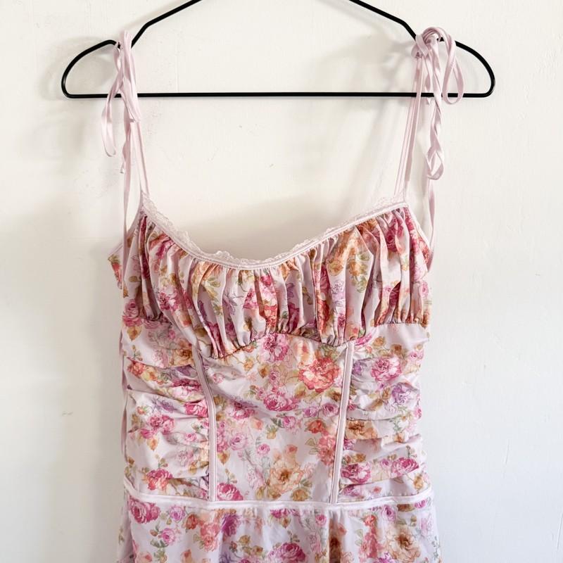House Of CB Pink Floral Alejandra Corset Mini Dress S