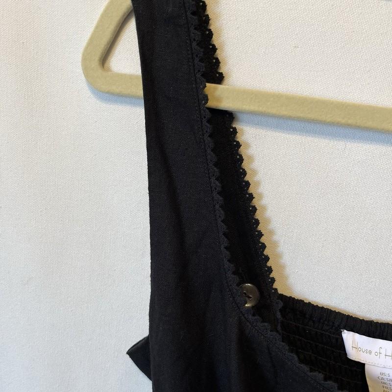 House Of Harlow 1960 Romper S Black NWT Sleeveless Linen Rayon Womens Lace Trim
