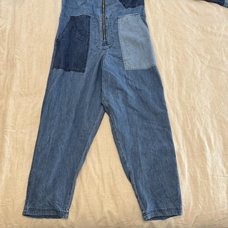 Houston White X Target Blue Denim Patchwork Long Sleeve Jumpsuit One Piece XS