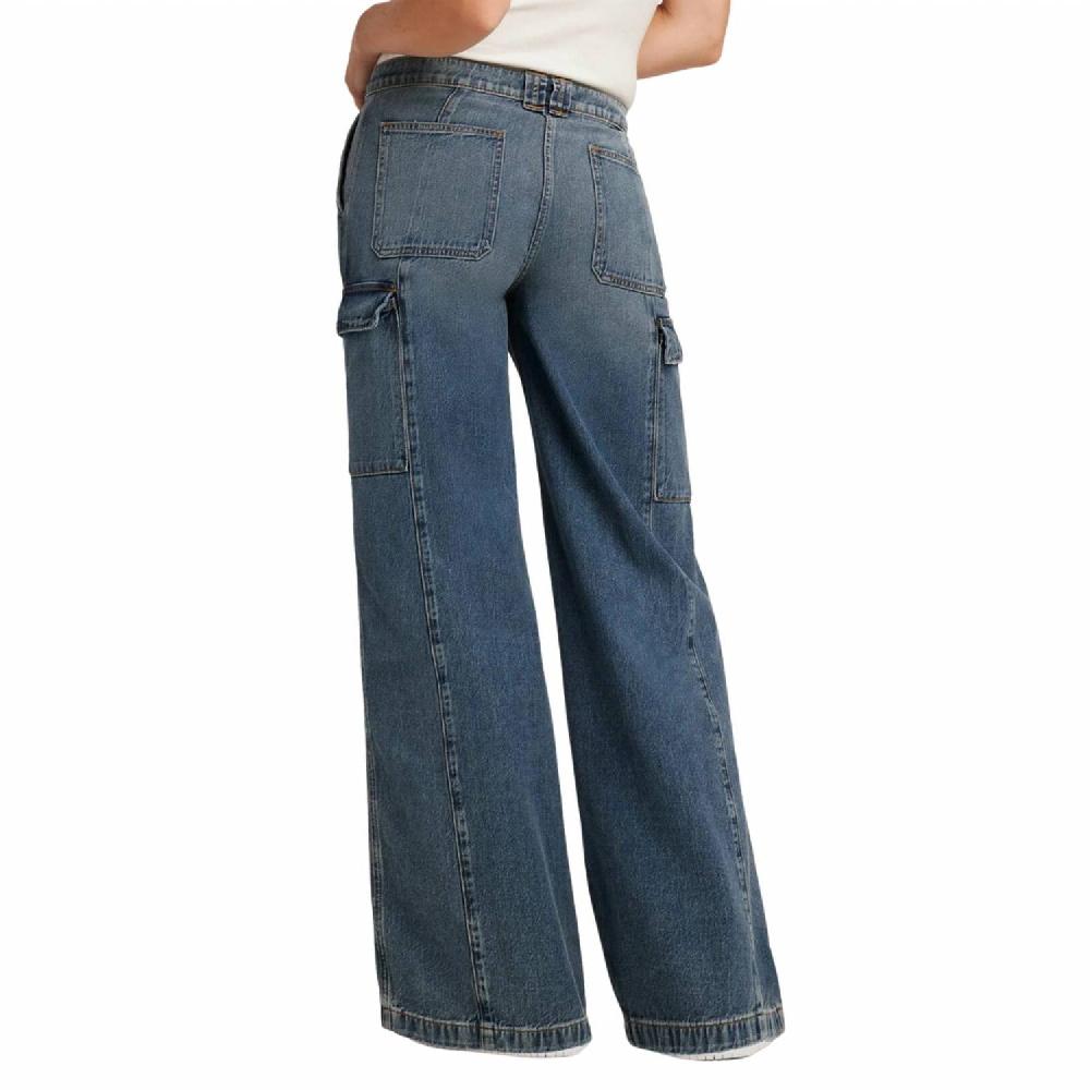 Hudson Mid-Rise Utility Wide Leg Cargo Jean Deep Blue