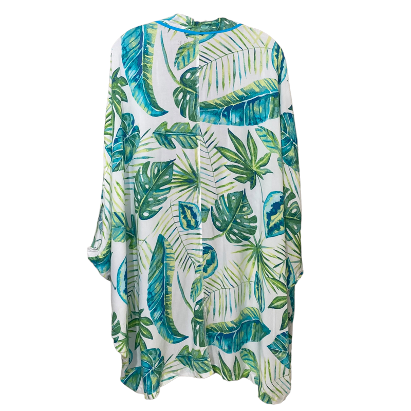 HUE Everyday Robe Green Floral Women's L/XL NWT White/Jungle Palm Green