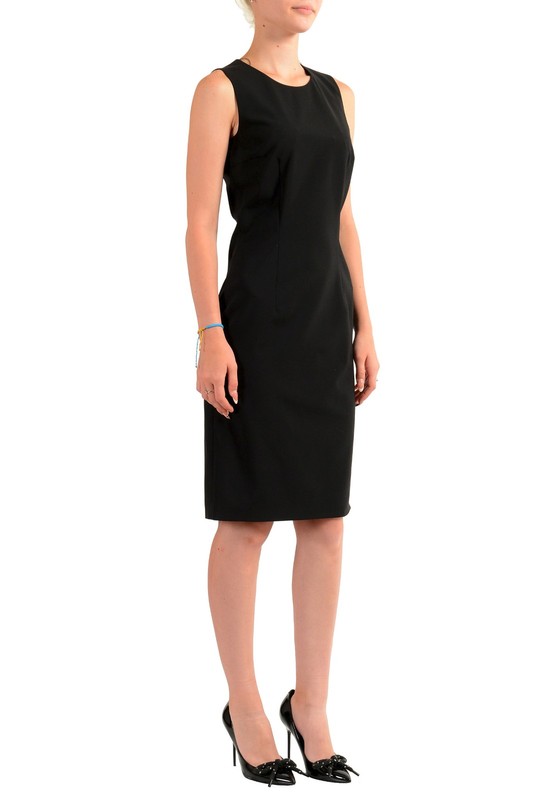 Hugo Boss Women's "Dirusa" Black Wool Sleeveless Pencil Dress