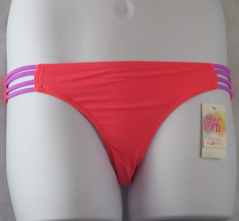 Hula Honey Junior Strappy-Side Hipster Swim Bikini Bottom White/Black