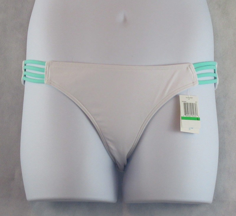 Hula Honey Junior Strappy-Side Hipster Swim Bikini Bottom White/Black