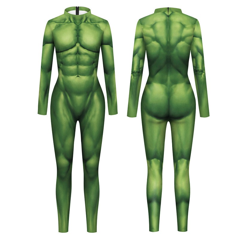 Hulk Cosplay Jumpsuit Costume Halloween Zentai Bodysuit Suit