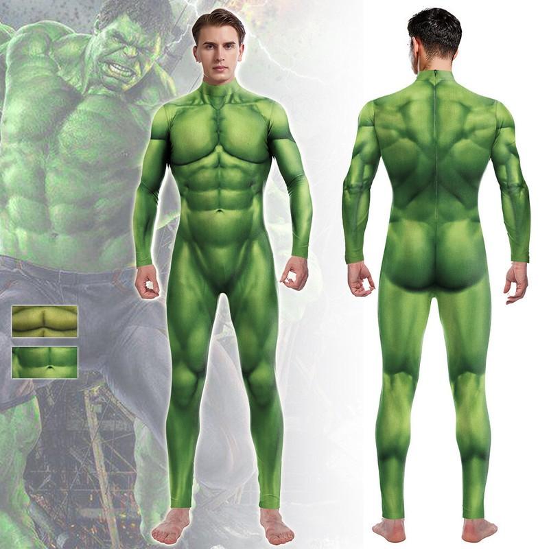 Hulk Cosplay Jumpsuit Costume Halloween Zentai Bodysuit Suit